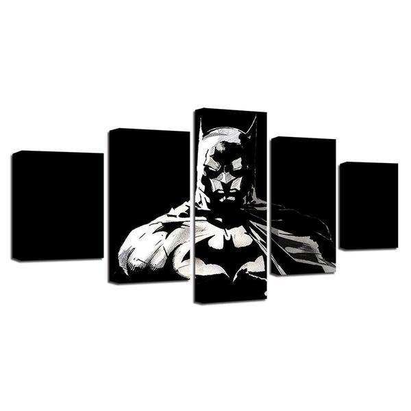 Black And White Batman Inspired DC Canvas Wall Art