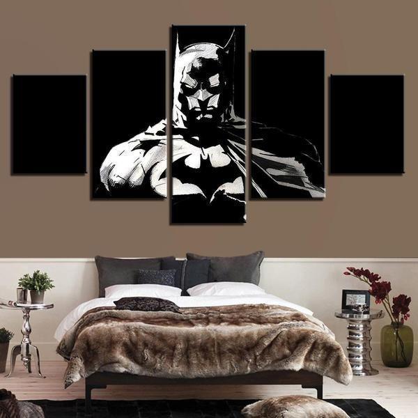 Black And White Batman Inspired DC Canvas Wall Art