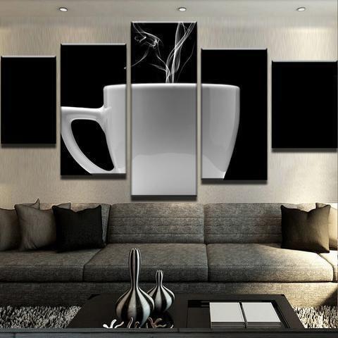 Black And White Coffee Nature Canvas Wall Art