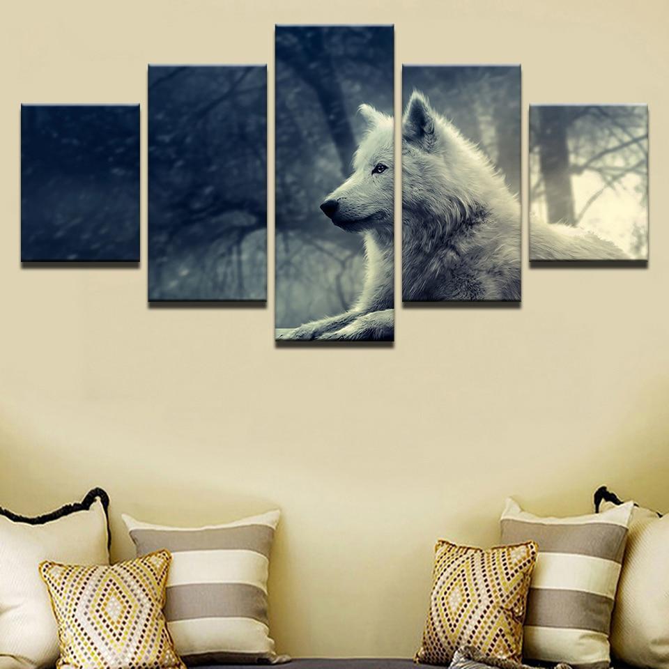 Black And White Fox Animal Canvas Wall Art