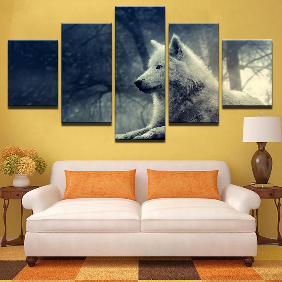 Black And White Fox Animal Canvas Wall Art