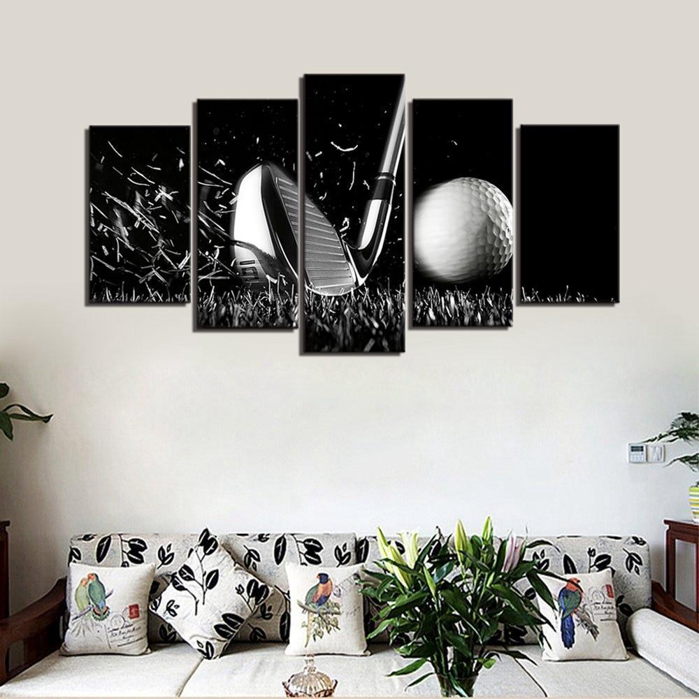 Black and White Golf  Sport Canvas Wall Art