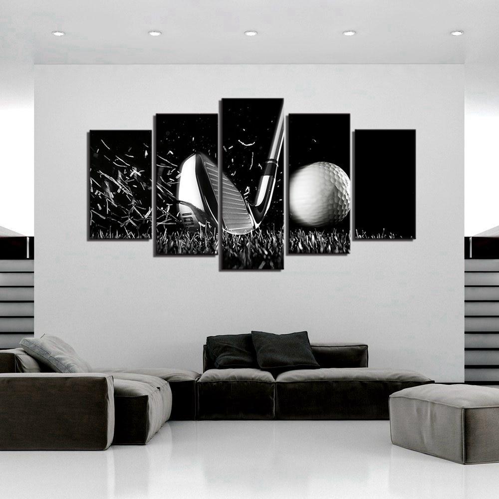 Black and White Golf  Sport Canvas Wall Art