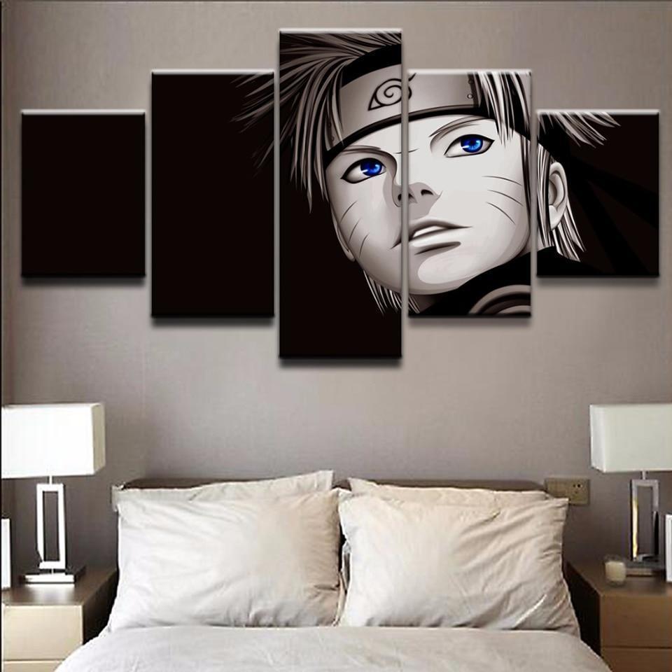 Black And White Naruto Anime Canvas Wall Art