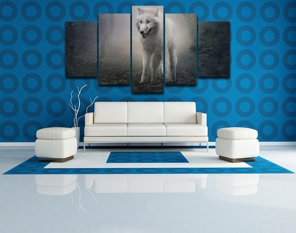 Black And White Wolf Animal Canvas Wall Art