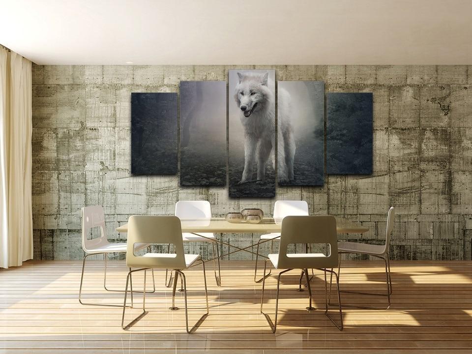 Black And White Wolf Animal Canvas Wall Art