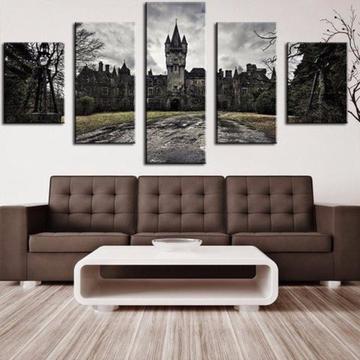 Black Castle Nature Canvas Wall Art