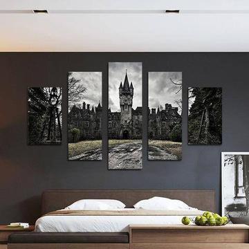 Black Castle Nature Canvas Wall Art