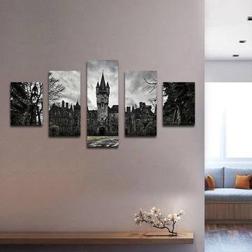 Black Castle Nature Canvas Wall Art