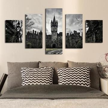 Black Castle Nature Canvas Wall Art