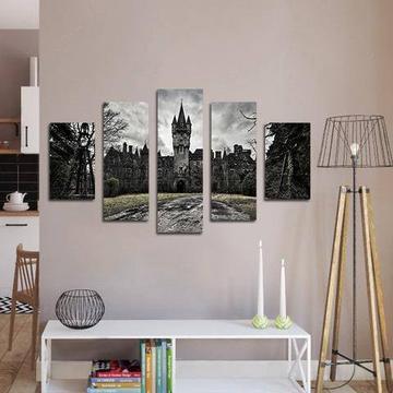 Black Castle Nature Canvas Wall Art