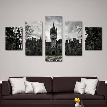 Black Castle Nature Canvas Wall Art