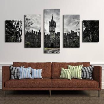Black Castle Nature Canvas Wall Art