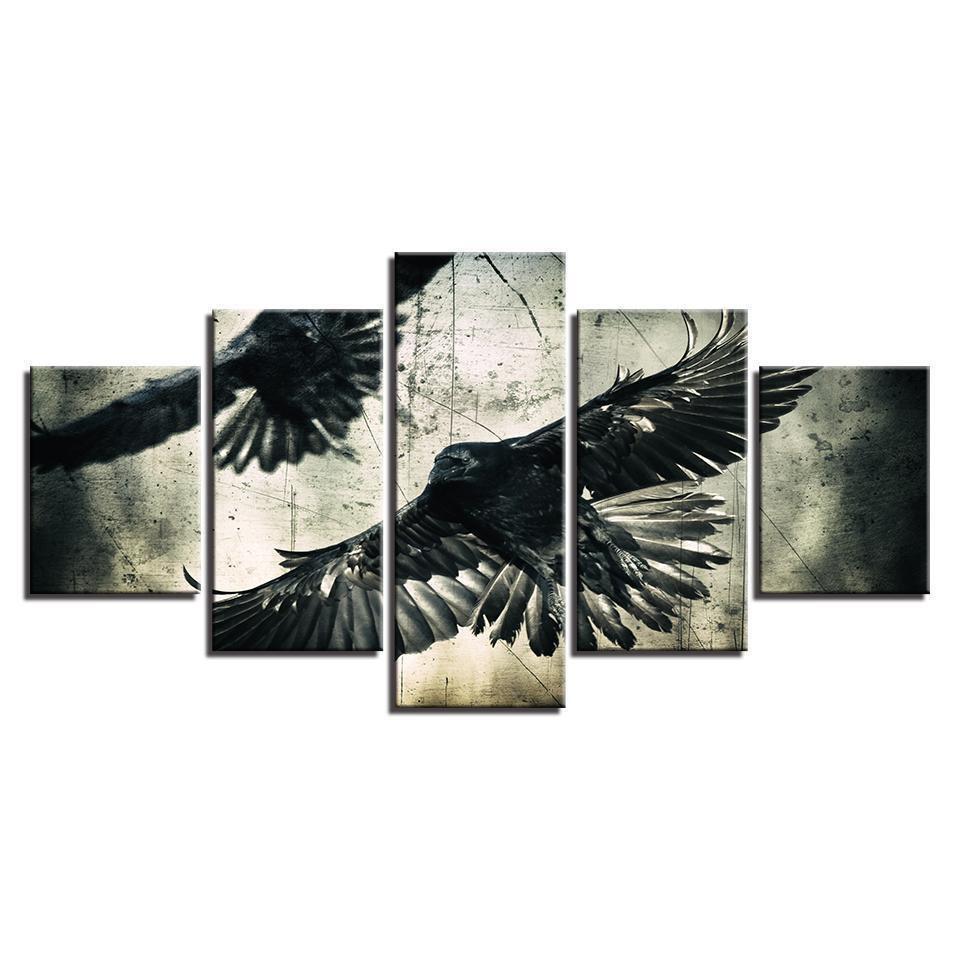 Black Eagle Animal Canvas Wall Art