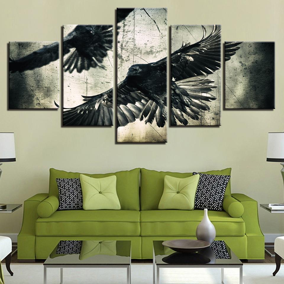 Black Eagle Animal Canvas Wall Art