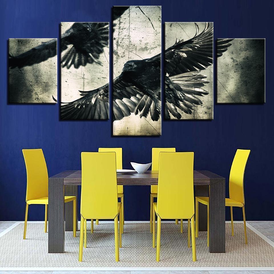 Black Eagle Animal Canvas Wall Art
