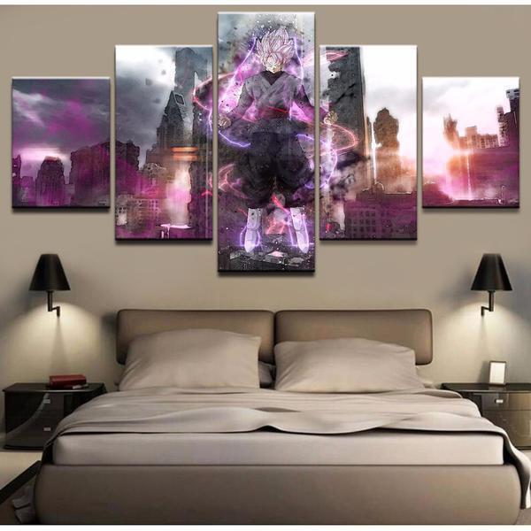 Black Goku Dragon Ball Animation Anime Canvas Wall Art