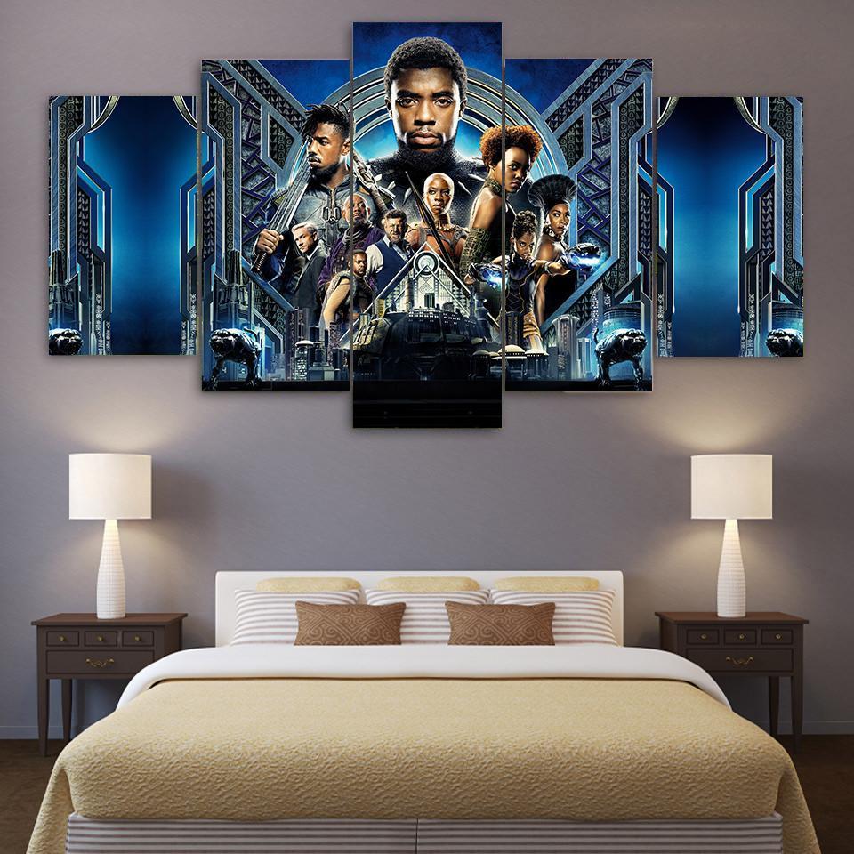 Black Panther Characters Marvel Canvas Wall Art