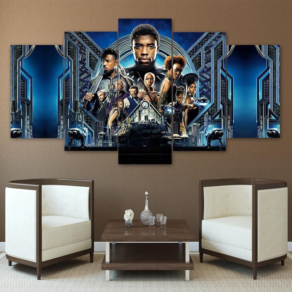 Black Panther Characters Marvel Canvas Wall Art