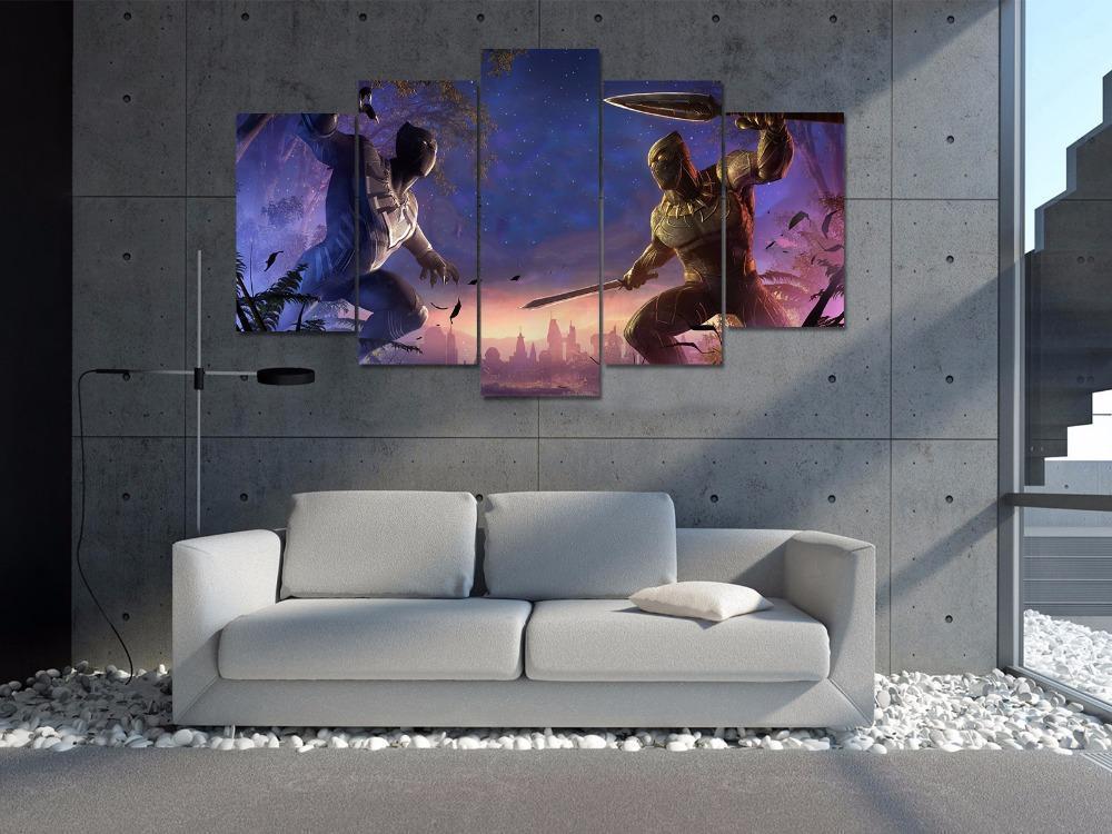 Black Panther The Battle For The Throne Marvel Canvas Wall Art