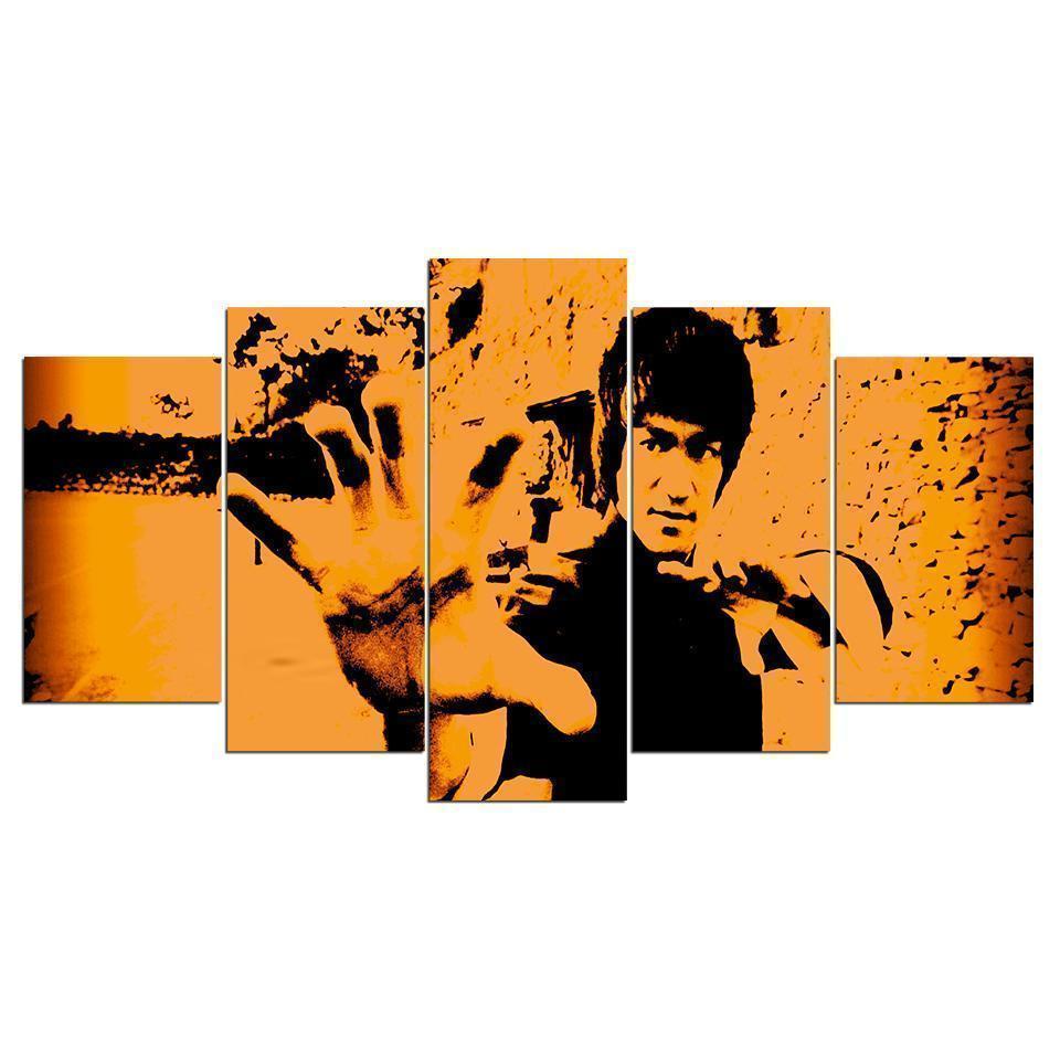 Black &amp;amp; White Photo Bruce Lee Celebrity Canvas Wall Art