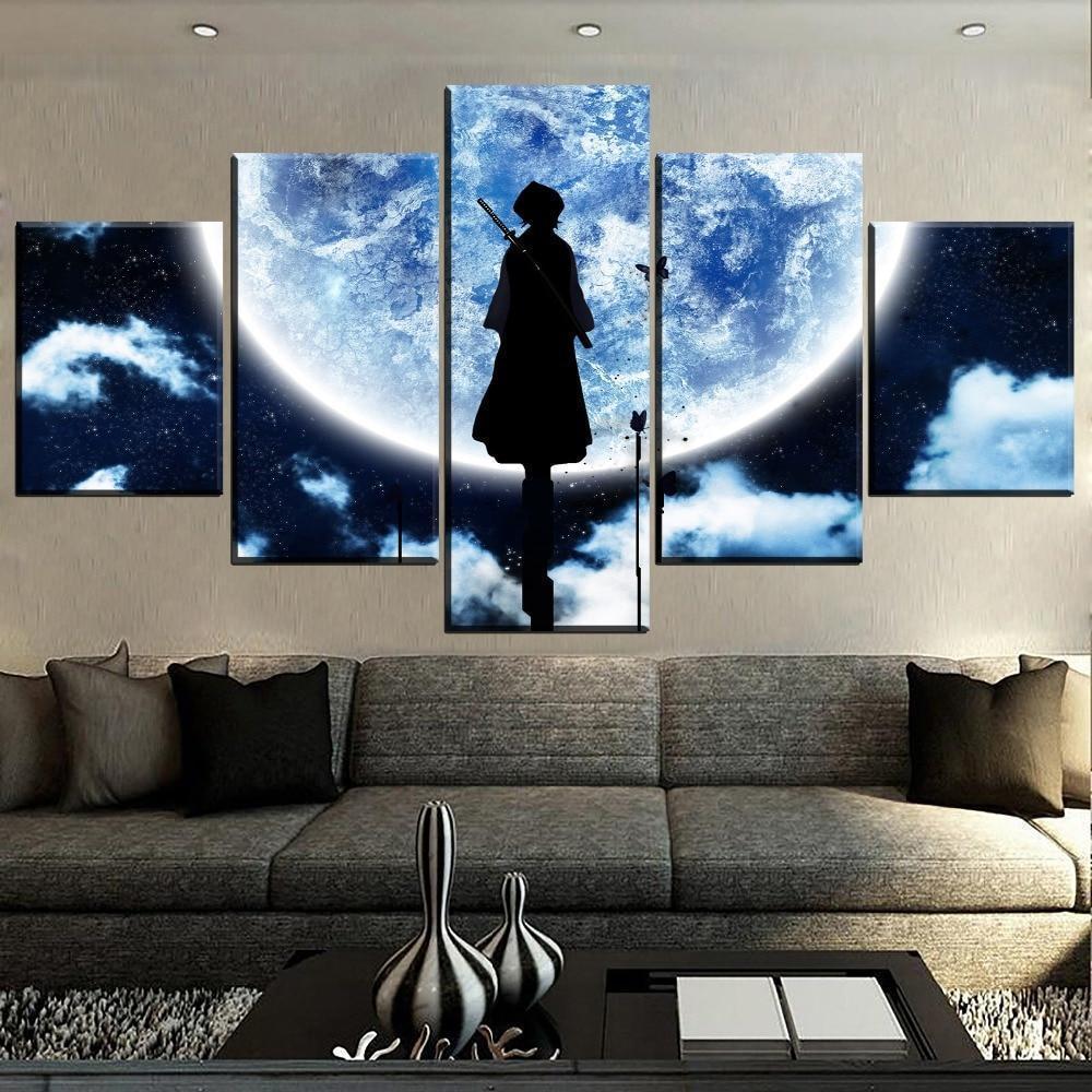 Bleach Rukia Kuchiki Under The Moon Anime Canvas Wall Art