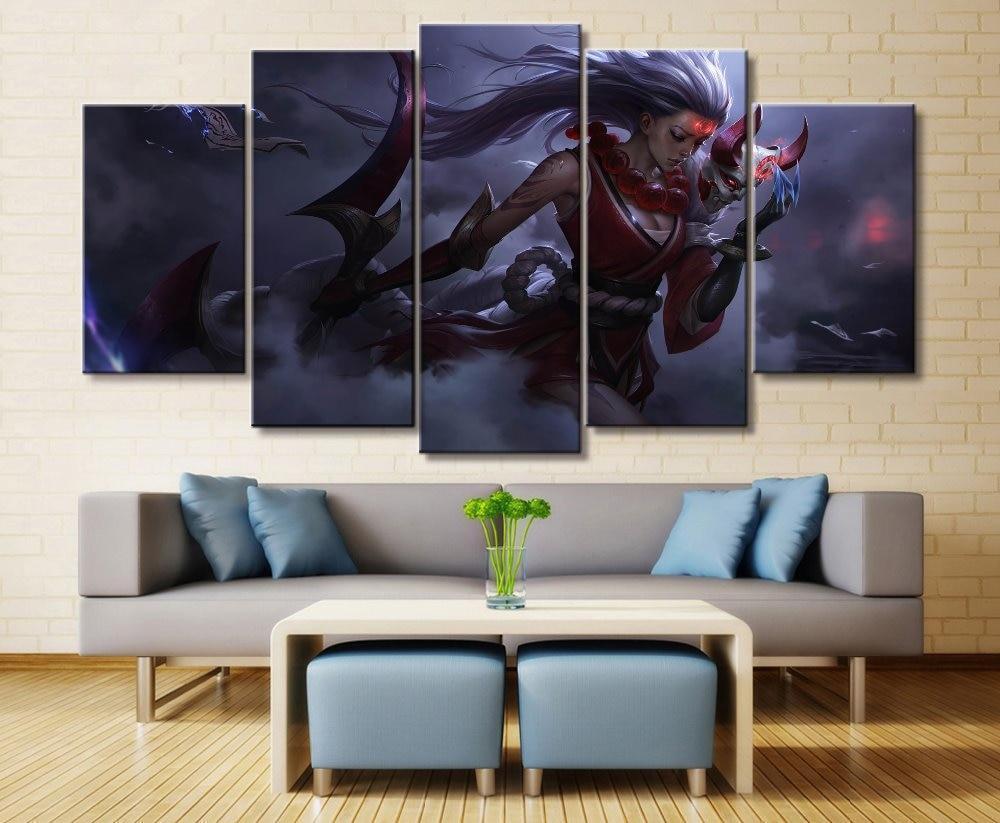 LOL League Of Legends Blood Moon Diana Gaming Canvas Wall Art