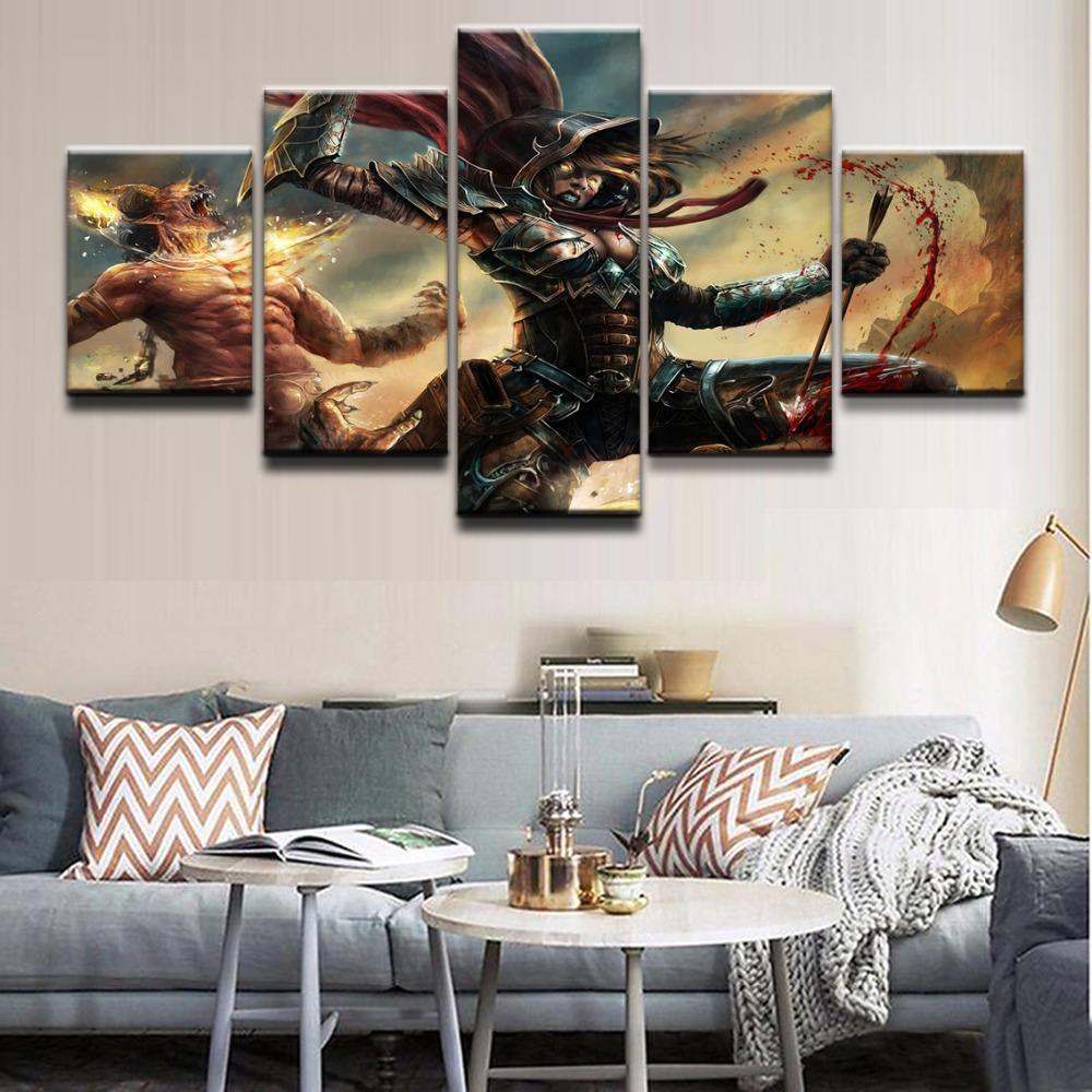 Bloody Battle Diablo III Reaper Of Soul Gaming Canvas Wall Art