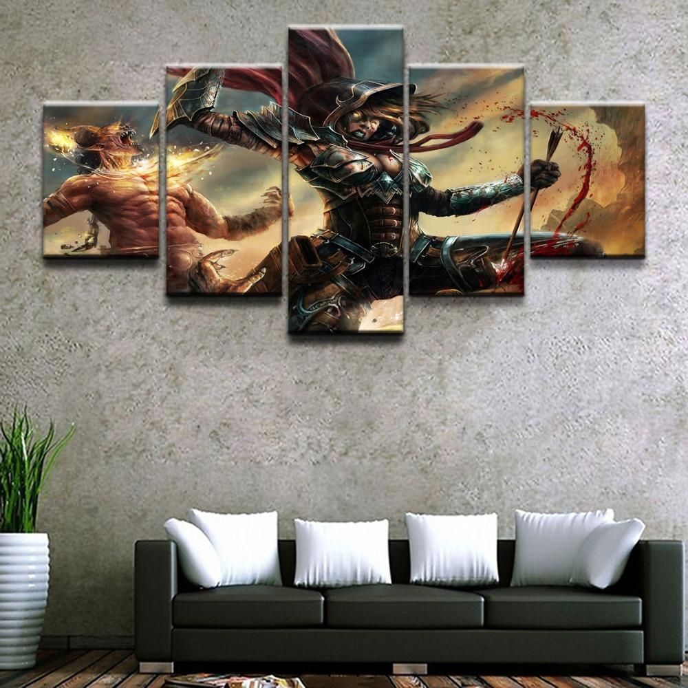 Bloody Battle Diablo III Reaper Of Soul Gaming Canvas Wall Art