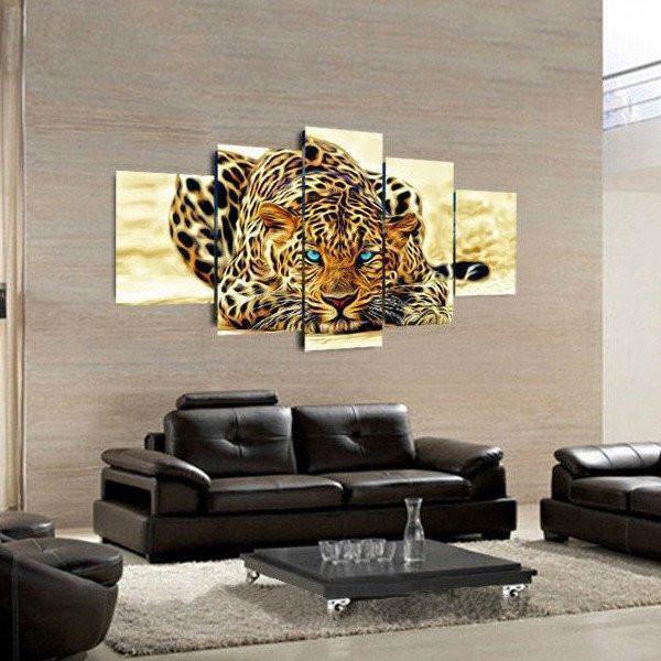 Blue Eyed Jaguar Animal Canvas Wall Art