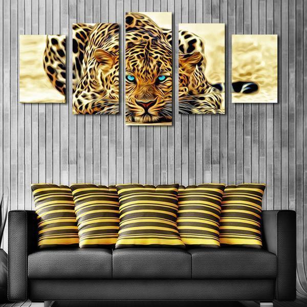 Blue Eyed Jaguar Animal Canvas Wall Art