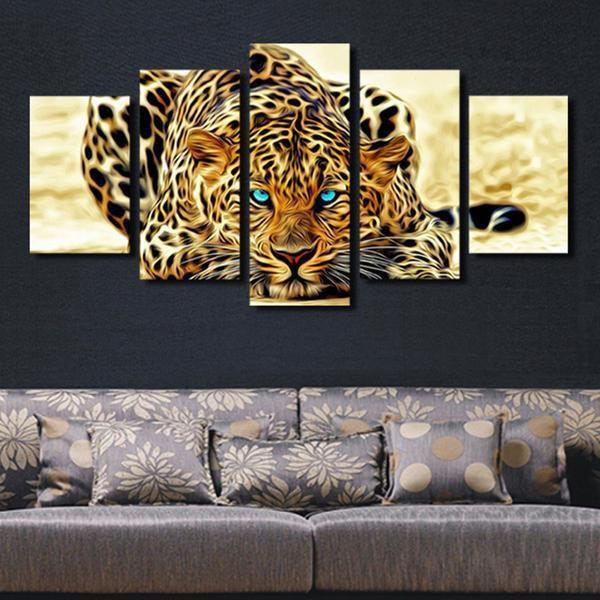 Blue Eyed Jaguar Animal Canvas Wall Art