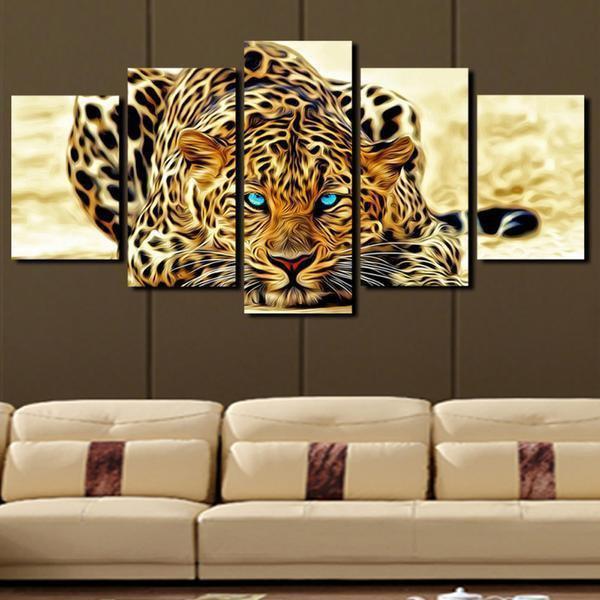 Blue Eyed Jaguar Animal Canvas Wall Art