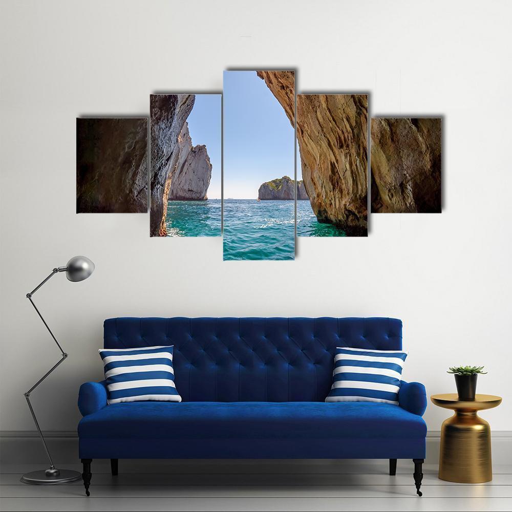 Blue Grotto In Capri Island In Italy Nature Canvas Wall Art