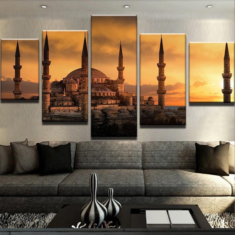 Blue Mosque Nature Canvas Wall Art