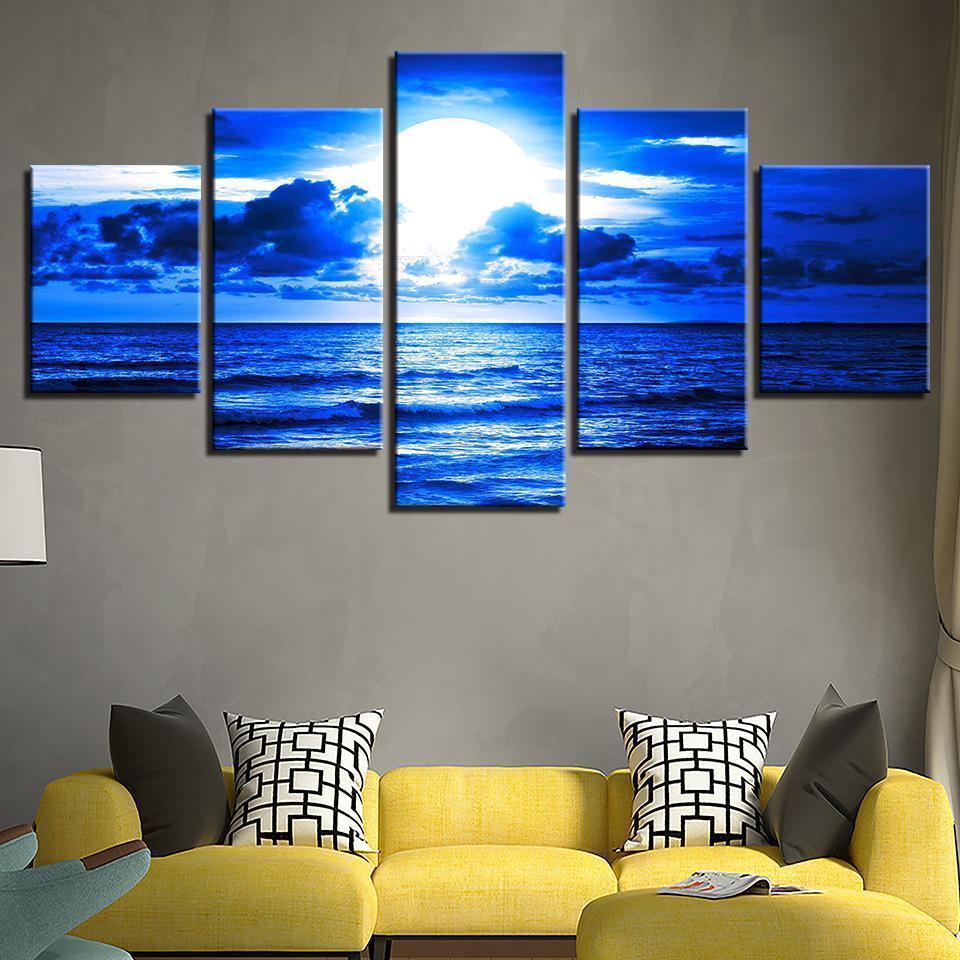Blue Ocean Sky Nature Canvas Wall Art