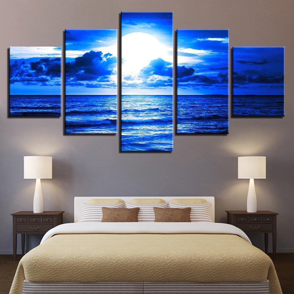 Blue Ocean Sky Nature Canvas Wall Art