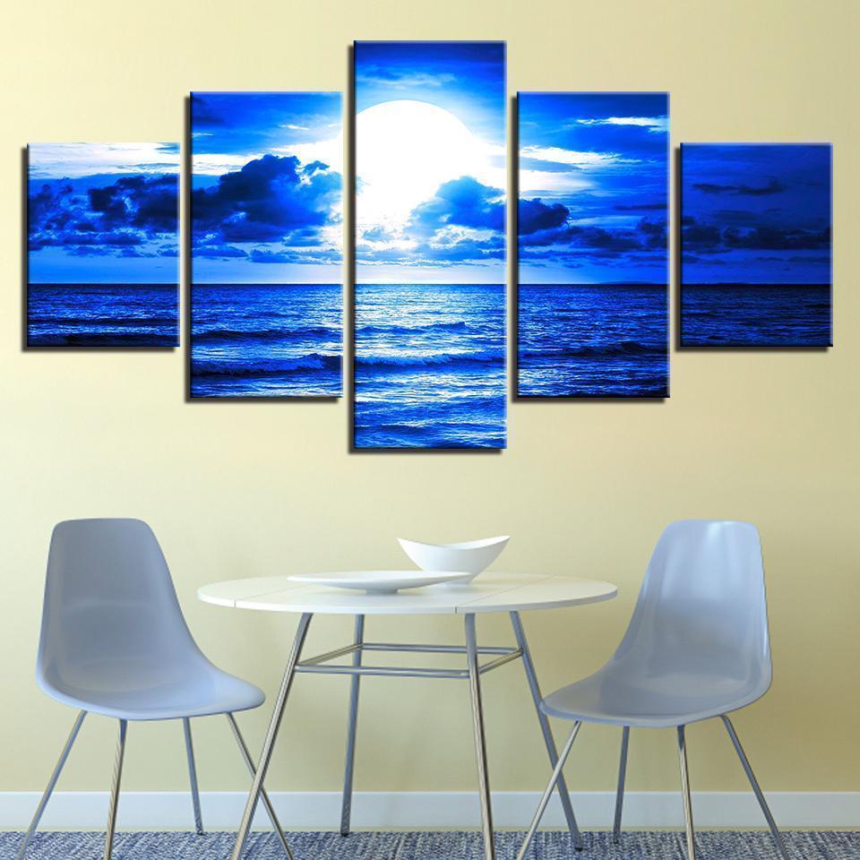 Blue Ocean Sky Nature Canvas Wall Art