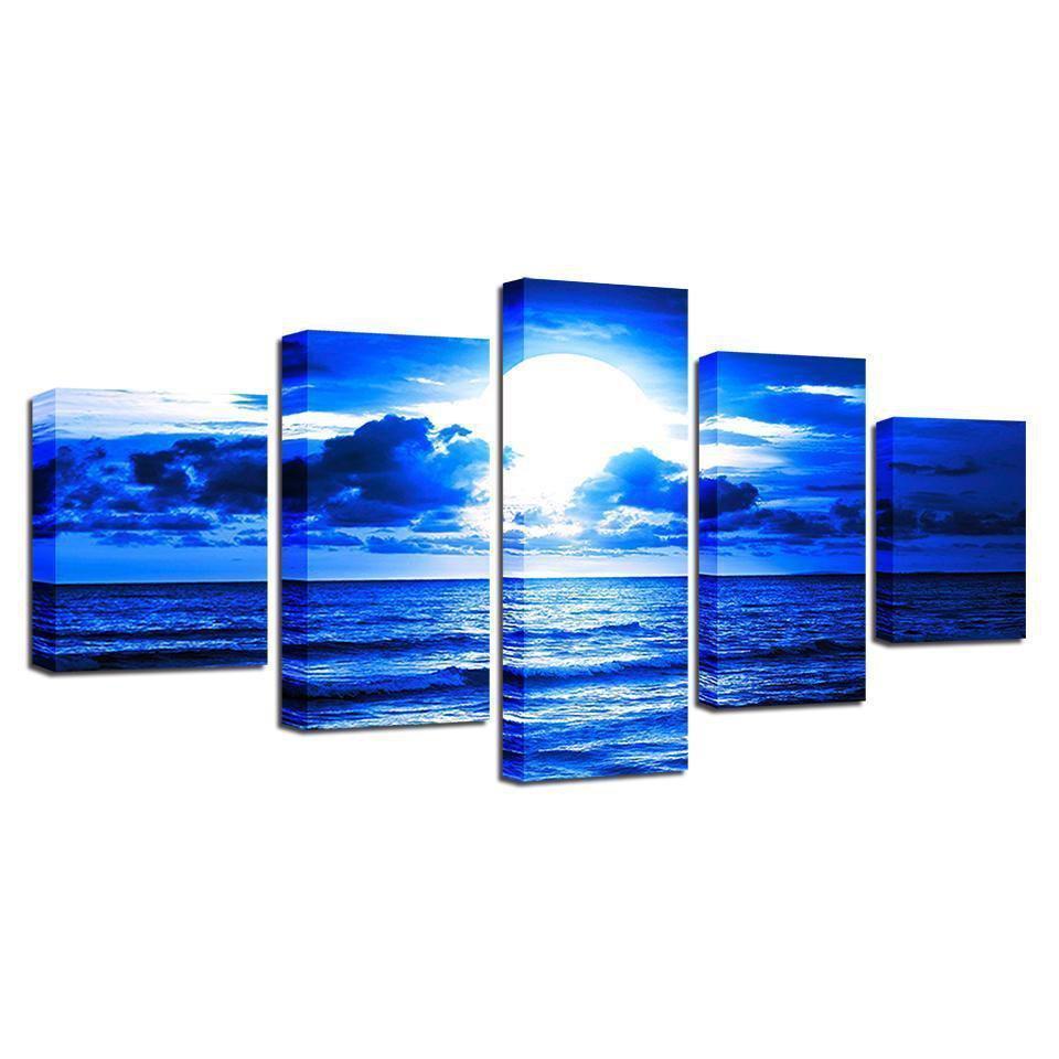 Blue Ocean Sky Nature Canvas Wall Art