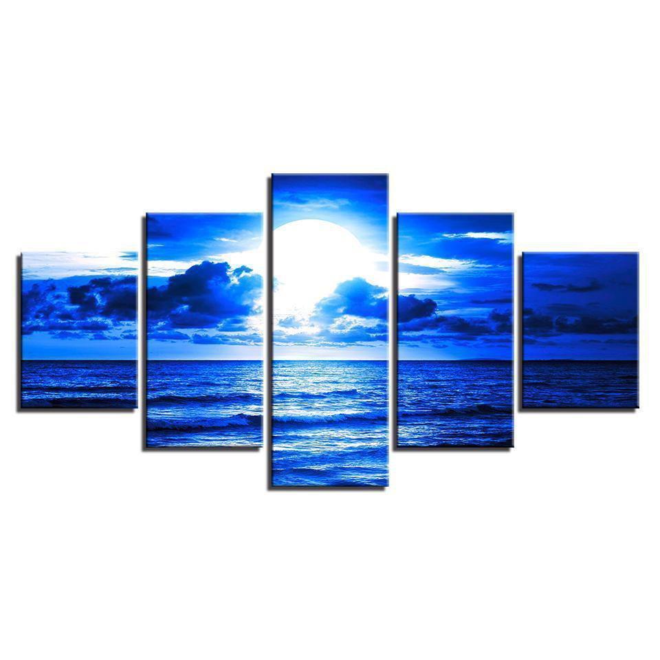 Blue Ocean Sky Nature Canvas Wall Art