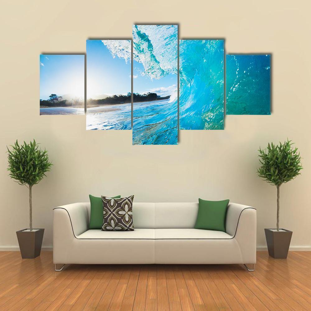 Blue Ocean Wave Nature Canvas Wall Art