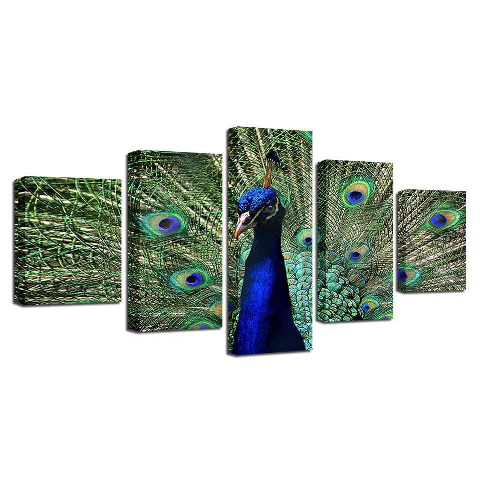 Blue Peacock 1 Animal Canvas Wall Art
