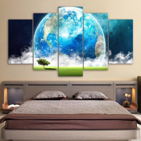 Blue Planet Earth Nature Canvas Wall Art
