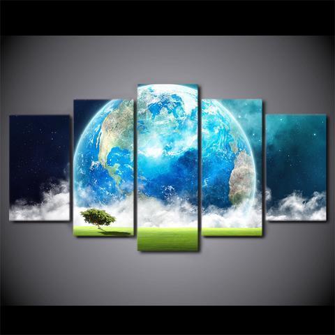 Blue Planet Earth Nature Canvas Wall Art