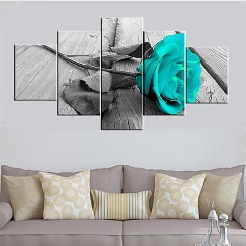 Blue Rose Nature Canvas Wall Art
