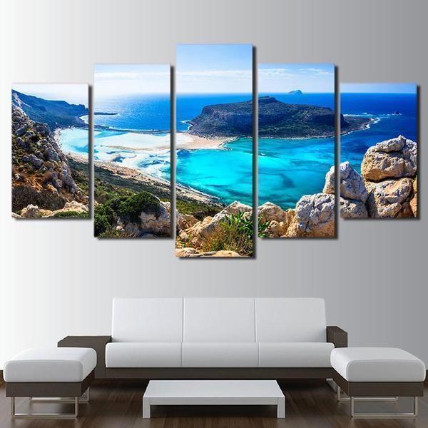 Blue Sea Beach Nature Canvas Wall Art