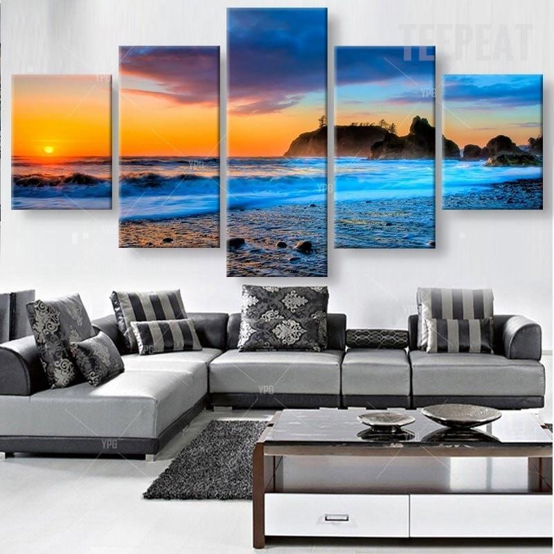 Blue Sea Waters Nature Canvas Wall Art