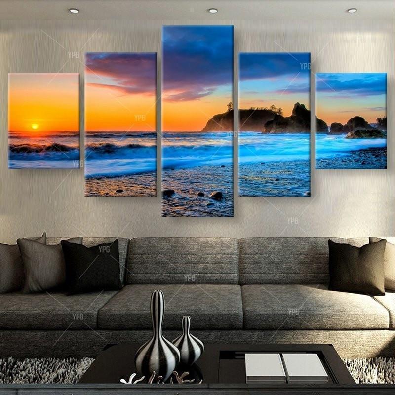 Blue Sea Waters Nature Canvas Wall Art