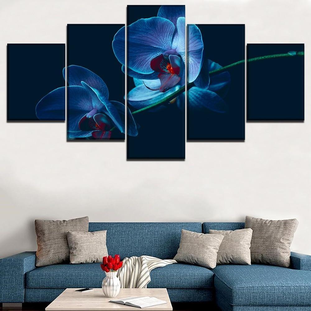 Blue Violet Flower Nature Canvas Wall Art