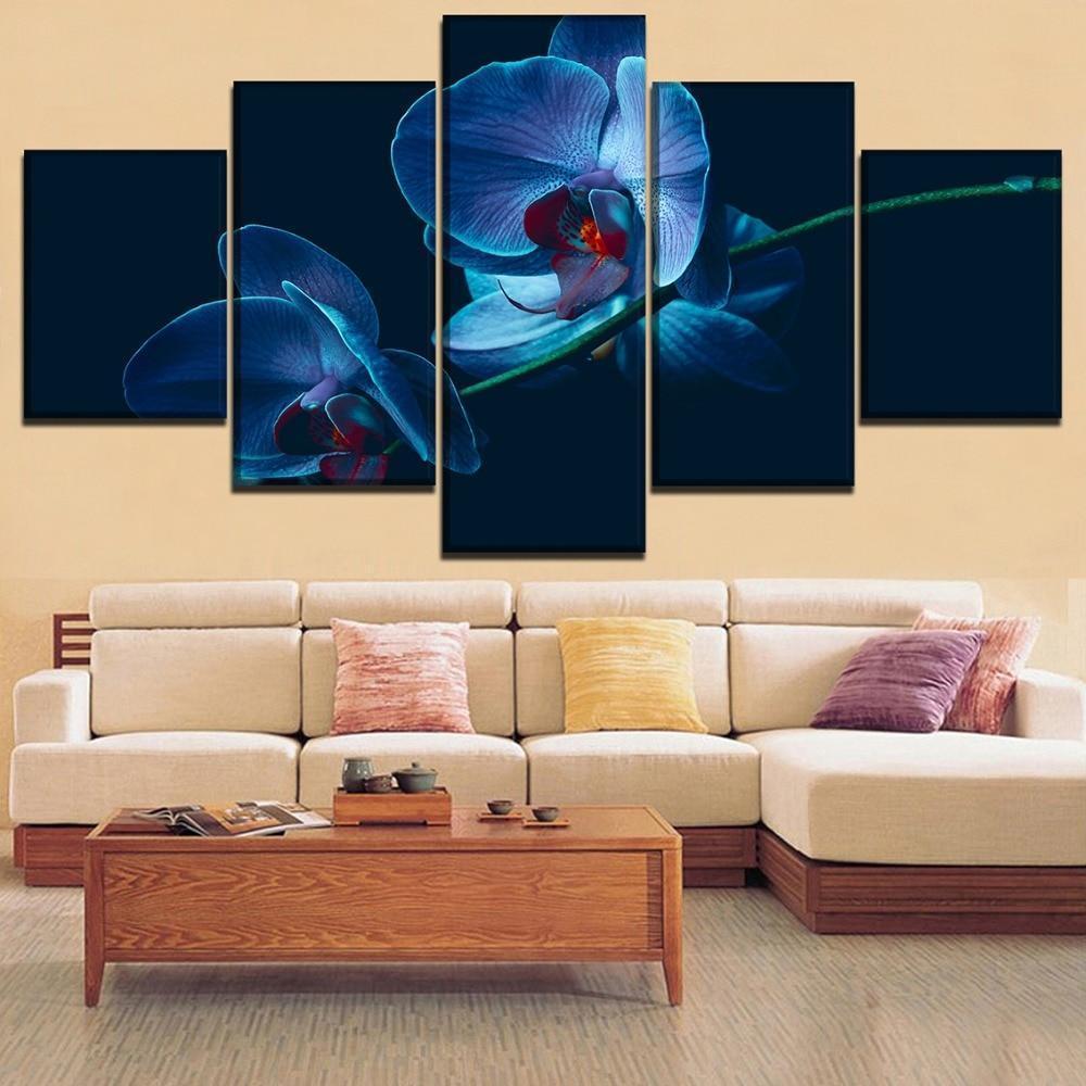 Blue Violet Flower Nature Canvas Wall Art